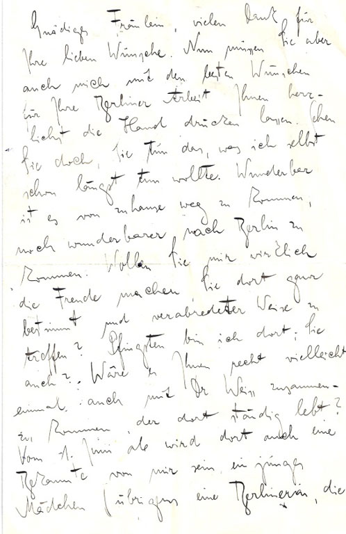 Kafka, Letter to Lise Weltsch, 1914, p.1, NLI